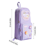 Xpoko back to school Three Layer Backpack Shape Pencil Case Large Capacity Cute Cartoon Simple for Girls School Students Stationery Supplies