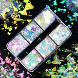 Xpoko Irregular Glitter Nail Sequins Mermaid Stained Glass Flake Manicure Accessories Gel Art Supplies For Professional Nail Stylist