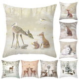 Xpoko Christmas Christmas Cushion Cover Peach Skin Pillowcase Elk Throw Pillow 2024 Xmas Gifts Sofa Decorative Cushions Christmas Pillow Covers