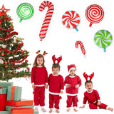 Xpoko 6pcs Christmas Party Candy Cane Foil Balloons Large Size Mini Balloon Christmas Candy Ballon Decoration New Year Xmas Home Decor