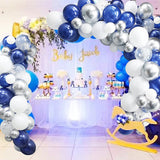 122Pcs White Navy Royal Blue Balloons Arch Garland Kit Silver Confetti Ballon Wedding Boys Baby Shower Birthday Party Decoration