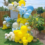 112Pcs Pastel Blue Yellow Balloons Arch Garland Kit Sand White Balloon Baby Shower Decor Ballon Birthday Party Globos Decoration