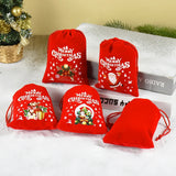 Xpoko 5Pcs/Lot Christmas Velvet Bags 9x12 13x18cm Small Candy Gift Bag Drawstring Pouch Xmas Favor Bracelet Jewelry Packaging Bags