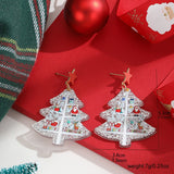 Xpoko Christmas Gifts New Fashion Acrylic Christmas Tree Earrings for Women Cute Santa Claus Snowflake Gingerbread Man Splicing Wooden Earring Jewelry