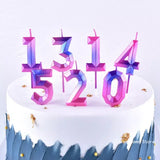 Xpoko Multicolor 0-9 Number Cake Candles Happy Birthday Cake Topper Wedding Anniversary Digital Candle Party Supplies Decoration