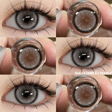 Xpoko Colored Contact Lenses 1pair Natural Eye Lens Blue Eye Lenses Brown Lenses Gray Pupils Cosmetic Green Contacts