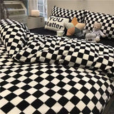 Xpoko New Zebra Bedding Set Kids Adults Twin Full Queen Bed Flat Sheet Korean Style Duvet Cover Pillowcase No Filler Stripes Bed Linen