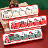 Xpoko Wooden Train Christmas Ornaments Santa Cake Decoration Merry Christmas Navidad New Year Party Table Decoration Kids Gifts Toys