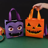 Xpoko 5pcs Trick or Treat Tote Bag Halloween Non-Woven Candy Gift Bag Kids Shopping Packaging Waterproof Storage Halloween Party Favor