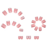 Xpoko 24 Short Pieces of French Glitter Simple Fingernail with 1 Jelly Gel and 1 Nail File
