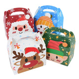 Xpoko 4Pcs 2024 Christmas Candy Box Gift Bags Xmas Deer Santa Claus Cookie Candy Packages Merry Christmas DIY Home Party Decoration