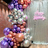 Metallic Purple Balloons Garland Kit Chrome Purple Confetti Balloon Arch Wedding Decor Baby Shower 1st Birthday Party Decoration