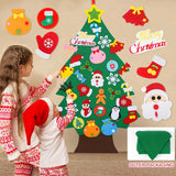 Xpoko Christmas DIY Felt Christmas Tree Merry Christmas Decoration for Home Navidad New Year Gifts 2024 Cristmas Ornaments Santa Claus Xmas Tree