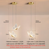 Xpoko Butterfly Led Pendant Lights Nordic Golden Bedside Chandelier For Living Room Bedroom Bedside Lamps Indoor Lighting Decor