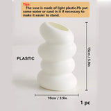 Xpoko 1PC Plastic Spiral White Vase Nordic Creative Flower Arrangement Container For Kitchen Living Bedroom Home Decoration Ornament