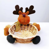 Xpoko Merry Christmas Decoration Novelties Candy Basket Xmas Home Decor Elk Snowman Snack Candy Storage Baskets Christmas Gift