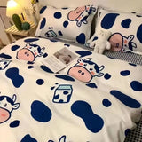 Xpoko Korean Style Cartoon Sheep Bedding Set Girls Kids Twin Full Queen Size Bed Flat Sheet Duvet Cover Pillowcases Bed Linen Kawaii