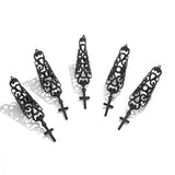 Xpoko Ingemark 5Pcs/Set Creative Adjustable Open Nail Rings for Women Gothic Cross Jesus Pendant Finger Ring Halloween Jewelry Gift