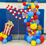 123pcs Carnival Circus Balloon Arch Kit Yellow Red Blue Ballon Garland Toy Kid Party First Birthday Decoration Helium Air Globos