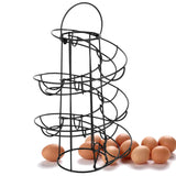 Xpoko Modern Metal Egg Shelter Rack Kitchen Countertop Egg Organiser Shelf Home Kitchen Supplies Spiral Storage Roller Rack