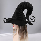 Xpoko New Witch Hat Halloween Dark Curse Party Decorate Prop Black Witch Hat Ladies Men Wizard Pointy Hat Cosplay Costume Accessories