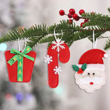 Xpoko Christmas Non-Woven Hanging Pendants Cartoon Santa Claus Snowman Xmas Tree Drop Ornaments Merry Christmas Decor Happy New Year