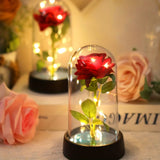 Xpoko Wedding Birthday Valentine Day Gift Eternal Rose Flower Colorful Luminous Ornament For Women Mom Girlfriend Wife Home Decoration