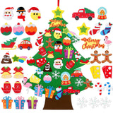 Xpoko Christmas DIY Felt Christmas Tree Merry Christmas Decoration for Home Navidad New Year Gifts 2024 Cristmas Ornaments Santa Claus Xmas Tree