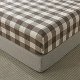 Xpoko High Quality 100% Cotton Mattress Protection Cover,Adjustable Fitted Sheet 160x200,No Pillowcase,Plaid Style