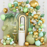 Xpoko Green Balloon Garland Arch Kit Jungle Safari Birthday Party Decor Kids Boy Baby Shower Balloons Wedding Birthday Party SupGplies