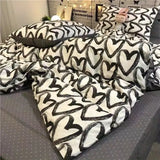 Xpoko New Zebra Bedding Set Kids Adults Twin Full Queen Bed Flat Sheet Korean Style Duvet Cover Pillowcase No Filler Stripes Bed Linen