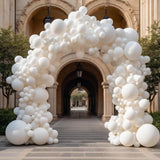 Xpoko 132pcs white balloons birthday , graduations, Bride showers, weddings, holiday  anniversaries.  indoor and outdoor decoration