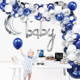 122Pcs White Navy Royal Blue Balloons Arch Garland Kit Silver Confetti Ballon Wedding Boys Baby Shower Birthday Party Decoration