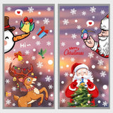 Xpoko Christmas Santa Claus Wall Sticker Cartoon Snowman Window Glass Static Stickers Merry Christmas Party Decor Happy New Year 2025