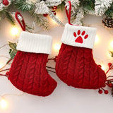 Xpoko Christmas Socks Knitting Red Paw Cute Merry Christmas Tree Decoration For Home Xmas Navidad Natal Gifts Happy New Year