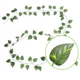 Xpoko 230cm 72 Leaves Vine Artificial Hanging Plants Liana Silk Fake Ivy Leave for Wall Green Garland Decoration Home Decor Party Vine