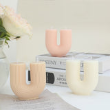 Xpoko Modern home decoration Geometry U-shaped scented candles ins popular Rainbow Aromatherapy candles decorative objects for home