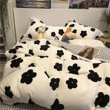 Xpoko Ins Retro Flower Bedding Set Flat Bed Sheet Pillowcase Twin Full Queen Size Bed Linen Women Girls Caramel Floral Duvet Cover Set