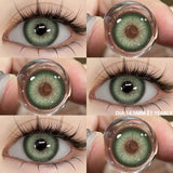 Xpoko Colored Contact Lenses 1pair Natural Eye Lens Blue Eye Lenses Brown Lenses Gray Pupils Cosmetic Green Contacts