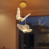 Xpoko Butterfly Led Pendant Lights Nordic Golden Bedside Chandelier For Living Room Bedroom Bedside Lamps Indoor Lighting Decor