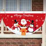 Xpoko Christmas Outdoor Fan-shaped Flag Banner Merry Christmas Decor for Home 2024 Christmas Ornament Xmas Navidad Gift New Year 2025