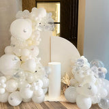 Xpoko Christmas Pure White Balloon Garland Arch Kit Transparent Latex Baloon Wedding Birthday Party Decoration Kids Baby Shower Ballons