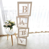 Xpoko 27/25cm Custom Transparent Letter Box A-Z Baby Shower Girl 1st Birthday Party Decoration Kids Wedding Birthday Balloon DIY Box