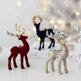 Xpoko Christmas Elk Flocking Photography Props Xmas Tree Sequins Deer Hanging Pendants Merry Christmas Gift Happy New Year 2025