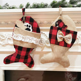 Xpoko Christmas Pet Stocking Christms Socks Gift Bag Ornaments Chrismas Pendant Merry Christmmas Decor For Home Happy New Year 2025