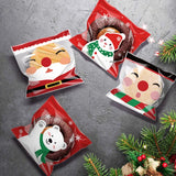 Xpoko 100pcs Christmas Gift Bag Self Adhesive Cookies Candy Wrapping Bag New Year Party Gift Snack Baking Plastic Bag Navidad 2023