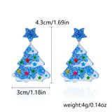 Xpoko Christmas Gifts Classic Green Christmas Tree Acrylic Printed Earrings for Women Cartoon Pattern Red Star Gloves Drop Earring Xmas Jewelry Gifts