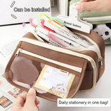 Xpoko back to school Large Capacity Multi Layer Pencil Case Stationery Bag Minimalist Creative Stationery Pen Box Students School Stationery Supplies