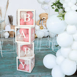 Xpoko 27/25cm Custom Transparent Letter Box A-Z Baby Shower Girl 1st Birthday Party Decoration Kids Wedding Birthday Balloon DIY Box