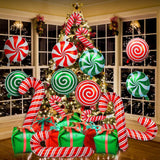 Christmas Foil Balloons Merry Christmas 2024 New Year Party Home Decor Candy Cane Gift Box Mylar Balloon Star Explosion Ballon